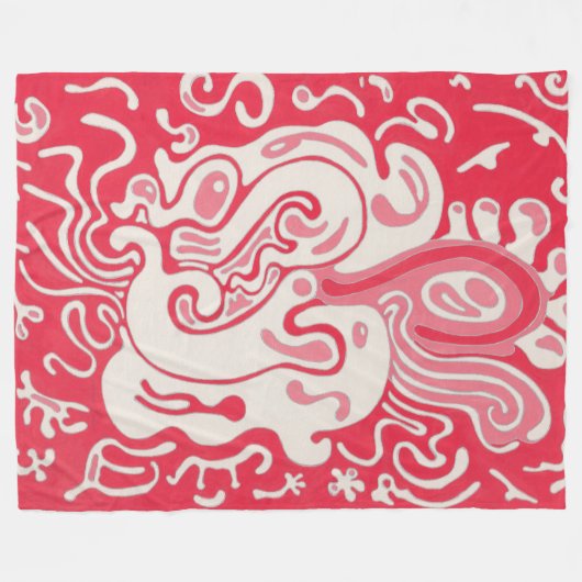Rot Fleecedecke (Vorderseite (Horizontal))