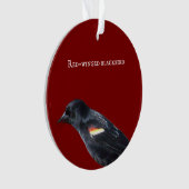 Rot-Flügel-Schwarzvogel-Ornament Ornament (Vorderseite)