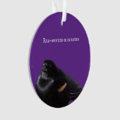 Rot-Flügel-Schwarzvogel-Ornament Ornament (Vorderseite)