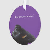 Rot-Flügel-Schwarzvogel-Ornament Ornament (Vorderseite)