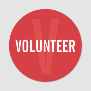 Rot-freiwilliges Abzeichen Namensschild