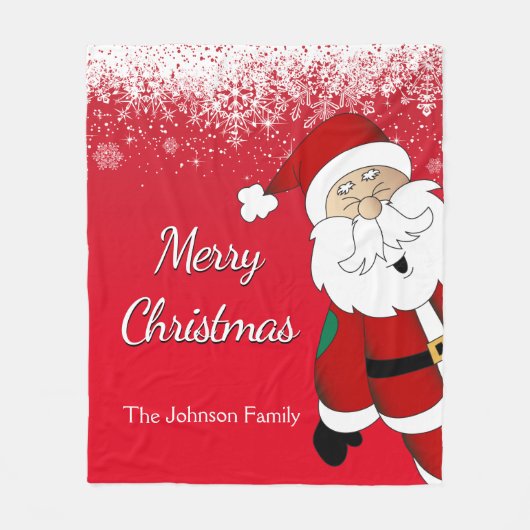 Rot frohe Weihnacht-Sankt | Fleecedecke (Vorderseite)