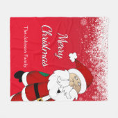 Rot frohe Weihnacht-Sankt | Fleecedecke (Vorderseite (Horizontal))