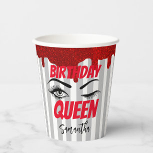 Rot Funkelnd Geburtstag 18. Geburtstag 21. 40. Pappbecher