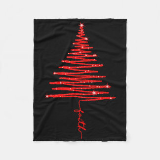 Rot funkelnder Glaubens-Weihnachtsbaum Fleecedecke