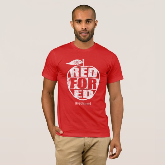 Rot für Ed #redfored Lehrer-Protest T-Shirt (Vorne ganz)