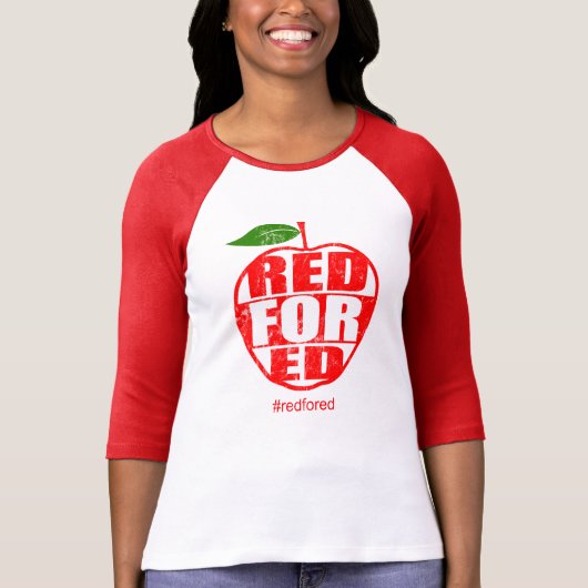 Rot für Ed #redfored Lehrer-Streik T-Shirt (Vorderseite)