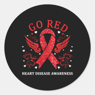Rot für Herzerkrankungen Bewusstsein im Februar He Runder Aufkleber