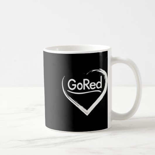 Rot für Herzerkrankungen Bewusstsein Kaffeetasse (Rechts)