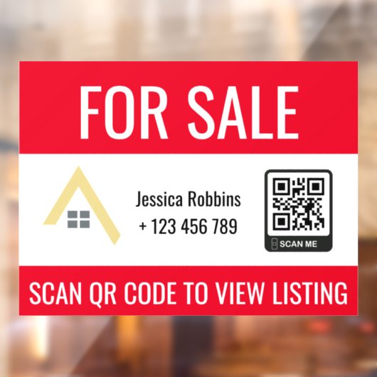 Rot für Verkauf oder offenes Haus | Real Anwesen Q Fensteraufkleber (Blatt 2)