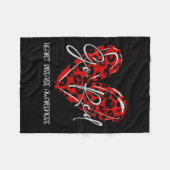 Rot für weibliche Herzkrankheiten Monat Fleecedecke (Vorderseite (Horizontal))