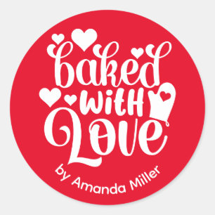 Rot gebacken mit Liebe Vatertag backen Runder Aufkleber