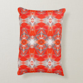 Rot gebogene Formen ramponieren über weißes Grau Dekokissen