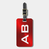 Rot gebürstete metallische Monogramm-Initialen Gepäckanhänger (Vorderseite vertikal)
