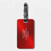 Rot gebürstete metallische Monogramm-Initialen Gepäckanhänger (Rückseite vertikal)