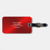 Rot gebürstete metallische Monogramm-Initialen Gepäckanhänger (Rückseite horizontal)