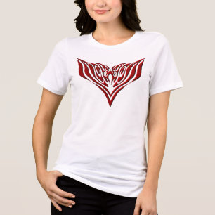 Rot geflügelter Vogel Neo-Tribal-Tätowierungsdesig Tri-Blend Shirt