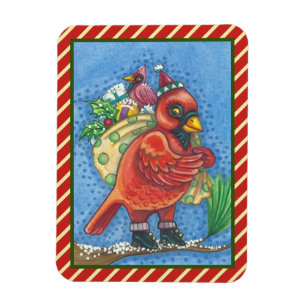 ROT GEKLEIDETER WEIHNACHTSMANN, WEIHNACHTSKARDINAL MAGNET