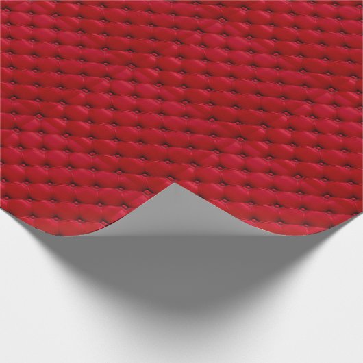 Rot geknöpfte Textur: Wiederholtes Muster. Geschenkpapier (Ecke)