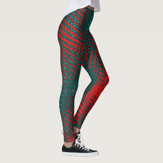 Rot gekreuzte Kratzer über Himmel oder Blaustich Leggings (Rechts)