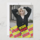 Rot-Gelb-Abschluss-Foto Danke-Karte Einladung (Rückseite)