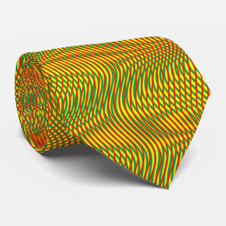 Rot-gelb-Abstrakt-Trippy-Wavy-Psychedelic Krawatte