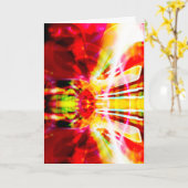 Rot-Gelb-Abstrakte Firecracker-Blume Motif Karte (Gelbe Blume)