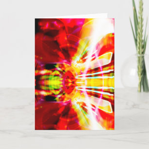 Rot-Gelb-Abstrakte Firecracker-Blume Motif Karte