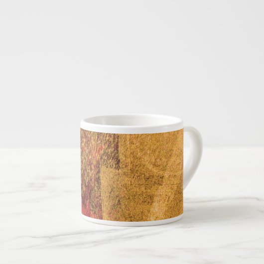 Rot-gelb-abstrakte Malerpinsel Espressotasse (Vorderseite Rechts)
