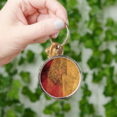 Rot-gelb-abstrakte Malerpinsel Schlüsselanhänger (Hand)