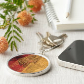 Rot-gelb-abstrakte Malerpinsel Schlüsselanhänger (Seite)