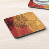 Rot-gelb-abstrakte Malerpinsel Untersetzer (Linke Seite)