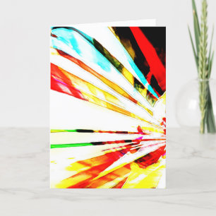 Rot-Gelb-Aqua-Abstraktes Sonnenblumendesign Karte