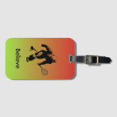 Rot-Gelb-Bigfoot-Tennis Gepäckanhänger (Vorderseite (Horizontal))