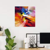 Rot-Gelb-Blau-Abstrakte Malerei Poster (Heimbüro)