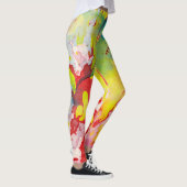 Rot-Gelb-Blau-Grün Moderne farbige Vorlage Leggings (Rechts)