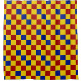 Rot Gelb Blau Kariertes Musterdesign  Duschvorhang (Vorderseite)