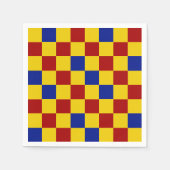 Rot Gelb Blau Kariertes Musterdesign  Serviette (Vorderseite)