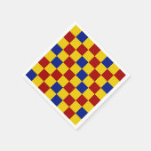 Rot Gelb Blau Kariertes Musterdesign  Serviette (Ecke)