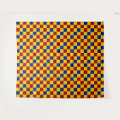 Rot Gelb Blau Kariertes Musterdesign  Wandteppich (Vorderseite (Horizontal))