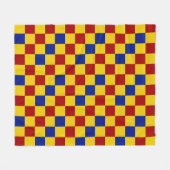Rot Gelb Blau Karomuster Design  Fleecedecke (Vorderseite (Horizontal))