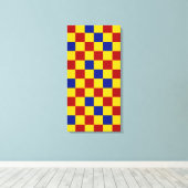 Rot Gelb Blau Karomuster Design  Leinwanddruck (Insitu (Holzboden))
