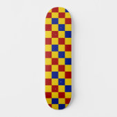 Rot Gelb Blau Karomuster Design  Skateboard (Vorderseite)