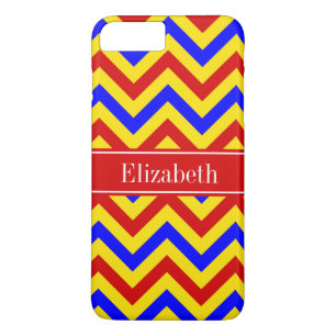 Rot, gelb, blau LG, Zickzack, rotes Monogramm Case-Mate iPhone Hülle