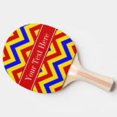 Rot, gelb, blau LG, Zickzack, rotes Monogramm Tischtennis Schläger (Seitenansicht)