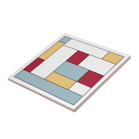 Rot-Gelb-Blau-Mittelfarbblock Fliese (Seite)