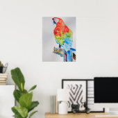Rot-Gelb-Blau-Papagei-Papagei-Poster Poster (Heimbüro)