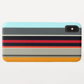 Rot-Gelb-Blau-Silber-Multicfarbene Streifen Case-Mate iPhone Hülle (Rückseite (Horizontal))