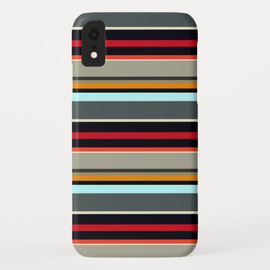 Rot-Gelb-Blau-Silber-Multicolonstreifen Case-Mate iPhone Hülle (Rückseite)