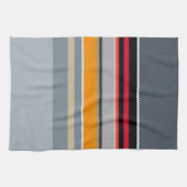 Rot-Gelb-Blau-Silber-Multicolor-Streifen-Muster Geschirrtuch (Horizontal)